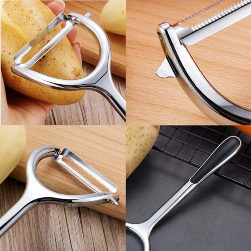UnequeTrend Potato Stainless Steel Peeler Kitchen Vegetable Peeler for Fruit Wide Swivel Blade and Non Slip Grip - Image 2
