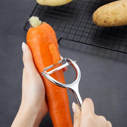 UnequeTrend Potato Stainless Steel Peeler Kitchen Vegetable Peeler for Fruit Wide Swivel Blade and Non Slip Grip - Image 5