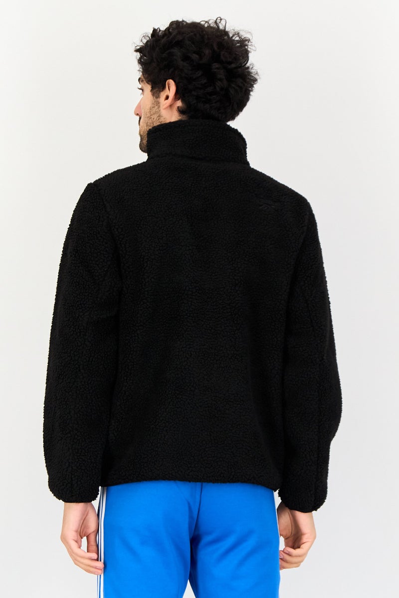 Reebok Men Sportswear Fit Long Sleeve Outdoor Faux Fur Jacket, Black - Image 2