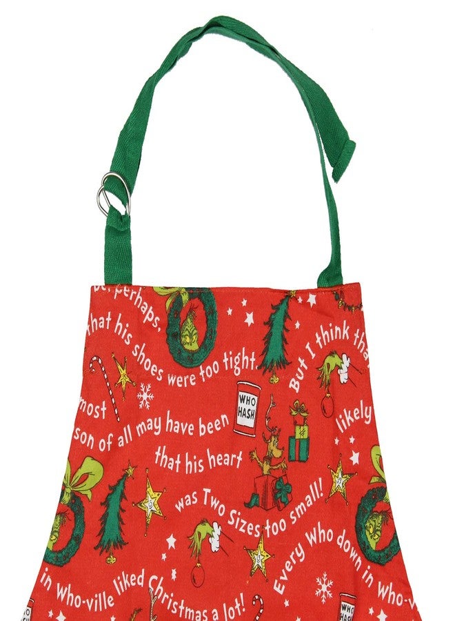 MJC Grinch Apron Dr Seuss How The GRINCH Stole Christmas Storybook Icons Adult Kitchen Apron Adjustable Neck Baking Cooking - Image 4