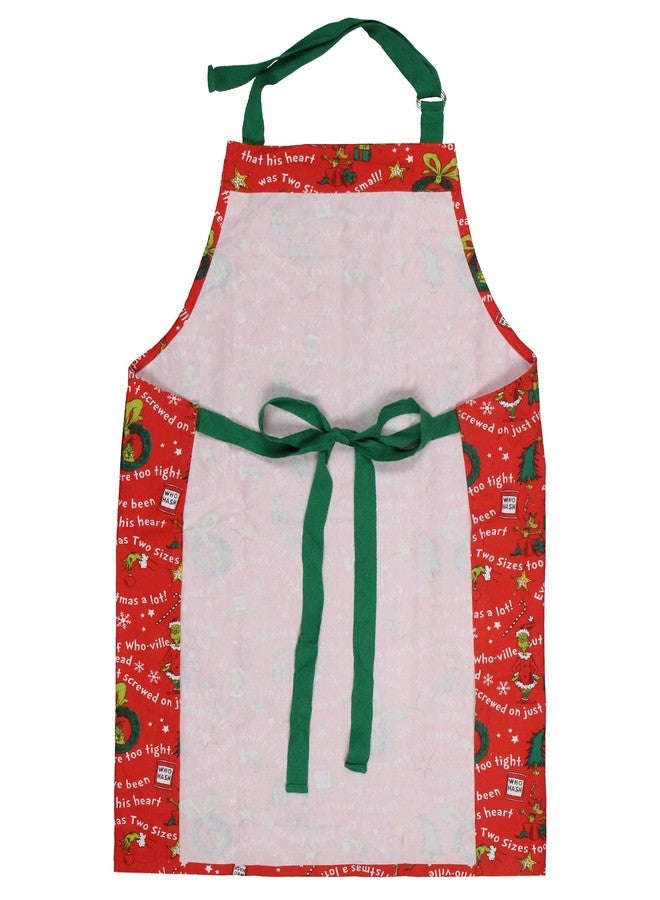 MJC Grinch Apron Dr Seuss How The GRINCH Stole Christmas Storybook Icons Adult Kitchen Apron Adjustable Neck Baking Cooking - Image 5
