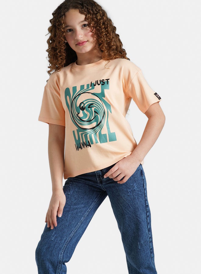 ريمينت تيشرت للبنات برسمة سمايل سيمون  - Image 1