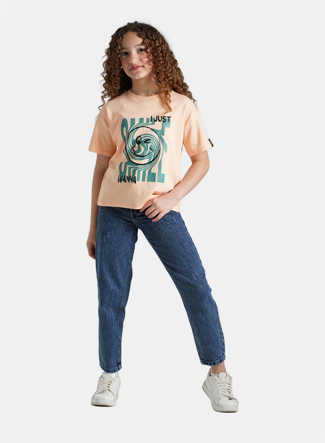 ريمينت تيشرت للبنات برسمة سمايل سيمون  - Image 3