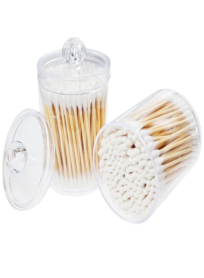 RIKWOG Cotton Swabs, 1200 Count Bamboo Sticks Cotton Swabs with 2 Clear Container Cotton Buds with Wooden Handles For Ears Makeup or Nails Personal Care - Image 5