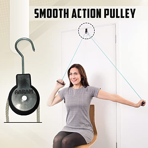 AARAM Overhead Hand Shoulder Pulley Equipment Kit W/Rope For Home Gym Exercise & Physical Therapy - Image 2