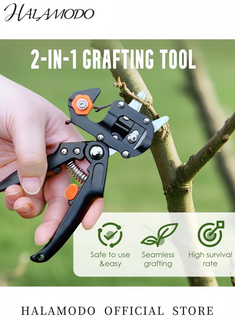 هالامودو مجموعة أدوات قطع أشجار الفاكهة للحديقة، أسود/فضي، 27 سنتيمترًا - Image 2