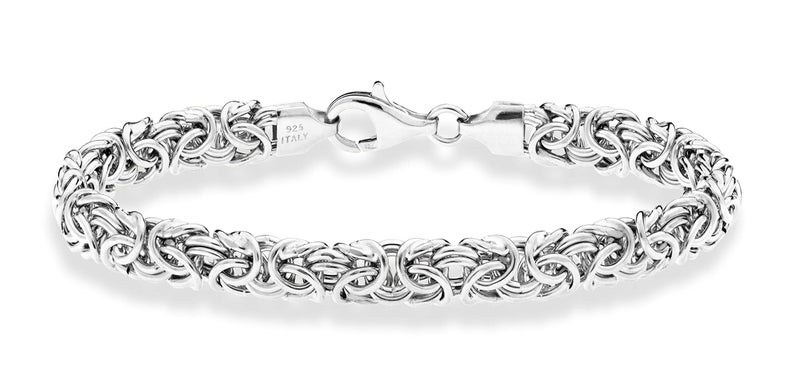 Miabella Italian 925 Sterling Silver Byzantine Bracelet for Women, Handmade in Italy (Length 7 Inches (Small)) - Image 1