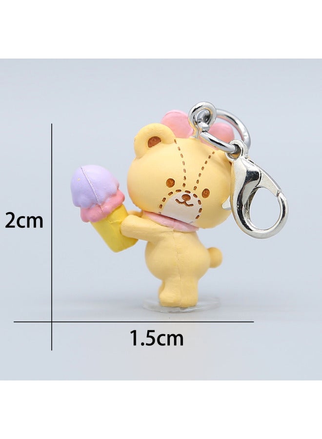 Hot Sale Mini Small KT Cat Shrimp Clasp Cute Hello Kitty Diy Pendant Bracelet Necklace Bag Decoration-Color:Ice Cream Bear Shrimp Button - Image 1
