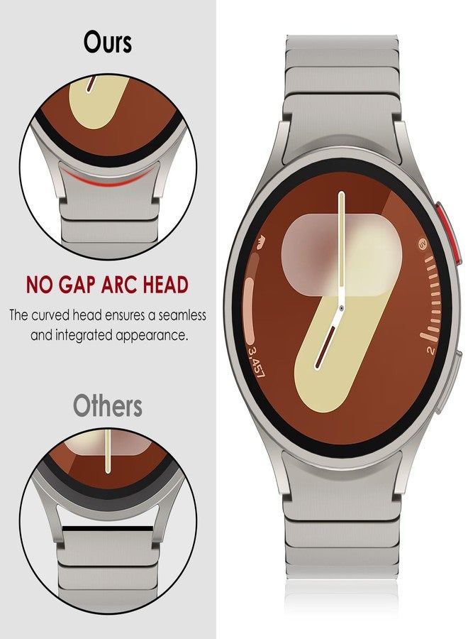 FULLIFE Compatible with Samsung Galaxy Watch 7 6 5 4 Band 40mm 44mm, Stainless Steel Metal with Magnetic Clasp No Gap Band Galaxy Watch 5 Pro/6 Classic/4 Classic/FE for Men 47mm 46mm 45mm, Titanium - Image 4