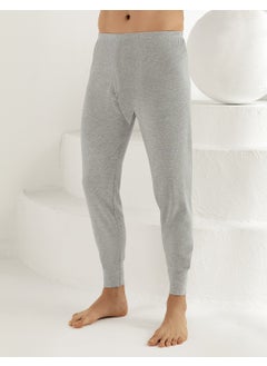 Şahinler Men's Gray Long Cuffed Interlock Underwear ME017  - Image 1