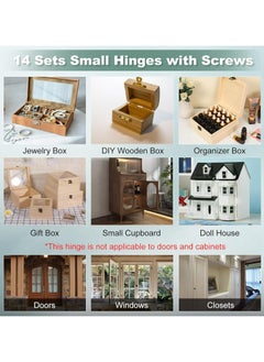 CMGTYYD 14 Sets Small Hinges with Screws, Stainless Steel Jewelry Box Hinges Silver, 1 in Mini Hinges for Wooden Box, Folding Butt Hinges, Miniature Hinges, Jewelry Box Hardware Hinges for DIY Jewelry Box  - Image 5