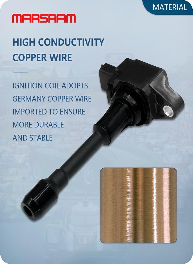 Marsram مجموعة ملفات الإشعال Marsram UF549 وشمعة الإشعال 9029، مناسبة لسيارات نيسان ألتيما، فيرسا، سنترا، روغ، كوب، NV200 موديلات 2007-2013، وإنفينيتي QX60 M56، Q70، FX50 موديلات 2014-2017، بمحركات 4 أسطوانات سعة 2.5 لتر، 1.8 لتر، 1.6 لتر، 2.0 لتر، 5.0 لتر، 5.6 لتر. مجموعة من 4 قطع. - Image 5