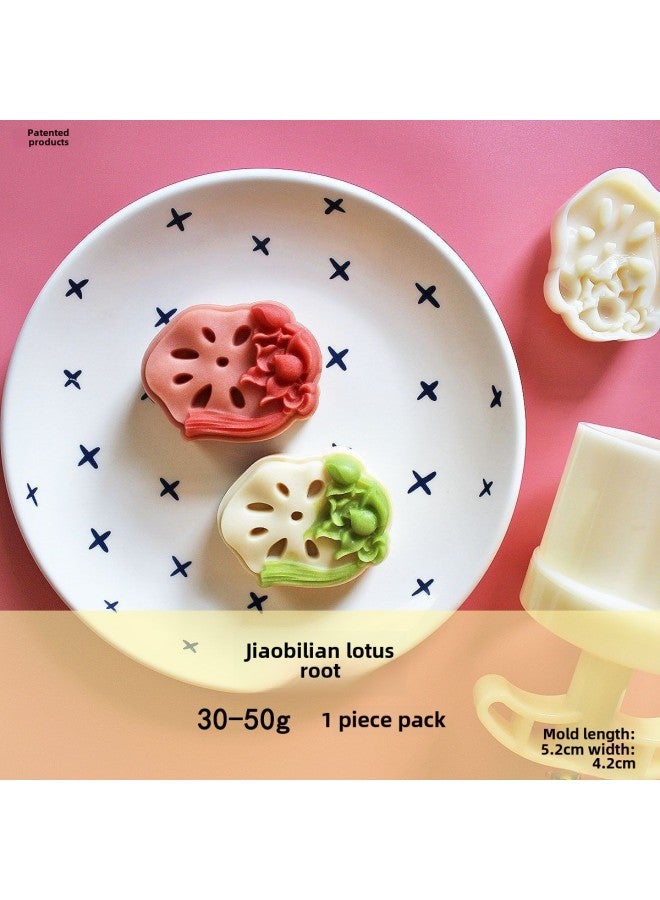 Moon Cake Mold 50g Lotus Root Lotus Pot Duozi Duofu Chinese Pastry Refreshment Wedding Dessert Table Mung Bean Cake Mold-Specifications:50g Multi-child Pomegranate 1 Mold 1 Piece-Color:Creamy-white - Image 3