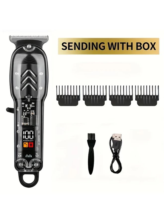 Green Cordless Men Professional Hair Beard Trimming Kit With LED Display Precision Trimmer USB Rechargeable Home Use Gift - Image 4