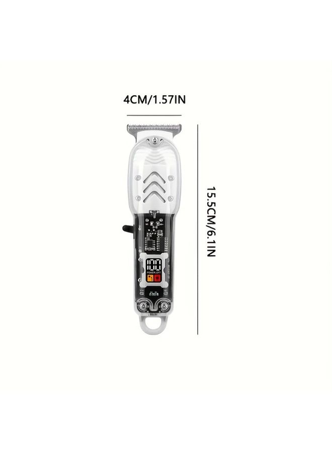 Green Cordless Men Professional Hair Beard Trimming Kit With LED Display Precision Trimmer USB Rechargeable Home Use Gift - Image 2