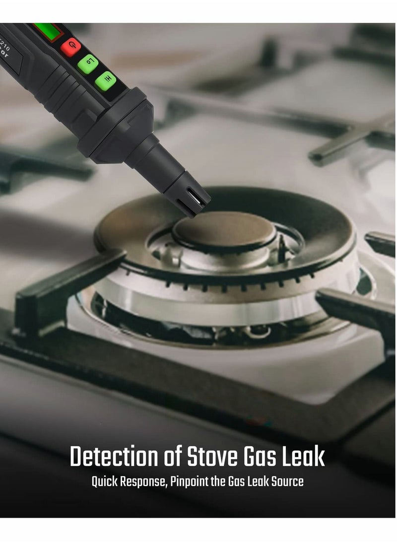 Excefore - Gas Leak Detector, Natural Gas Detector with Audible & Visual Alarm, Portable Gas Sniffer to Locate Combustible Gas Leak Sources Like Methane, Propane for Home(Includes Battery x2)- Black - Image 1