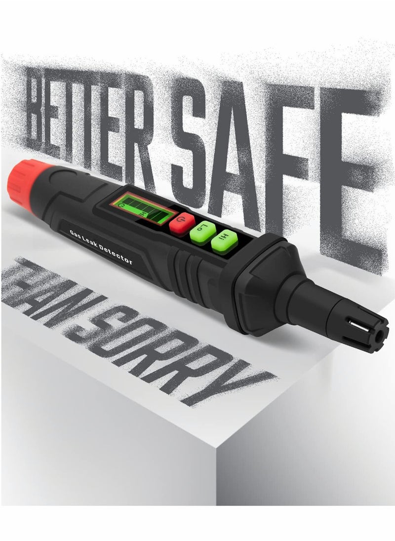 Excefore - Gas Leak Detector, Natural Gas Detector with Audible & Visual Alarm, Portable Gas Sniffer to Locate Combustible Gas Leak Sources Like Methane, Propane for Home(Includes Battery x2)- Black - Image 1