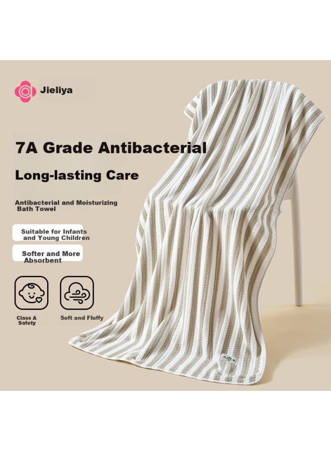 Grace 7A Antibacterial Quick-Drying Soft Skin-Friendly Large Bath Towel For Men And Women, Brown - Image 1