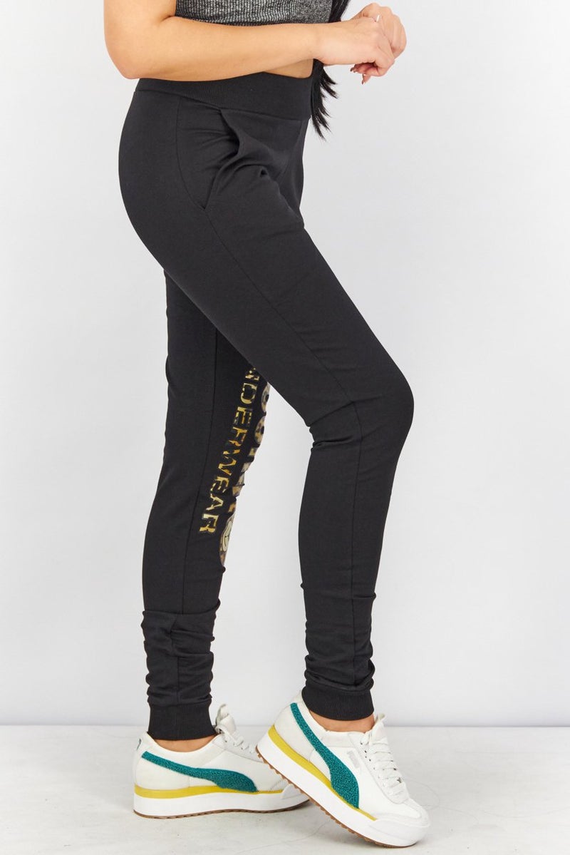 MOSCHINO Women Regular Fit Brand Logo Pants, Black - Image 4