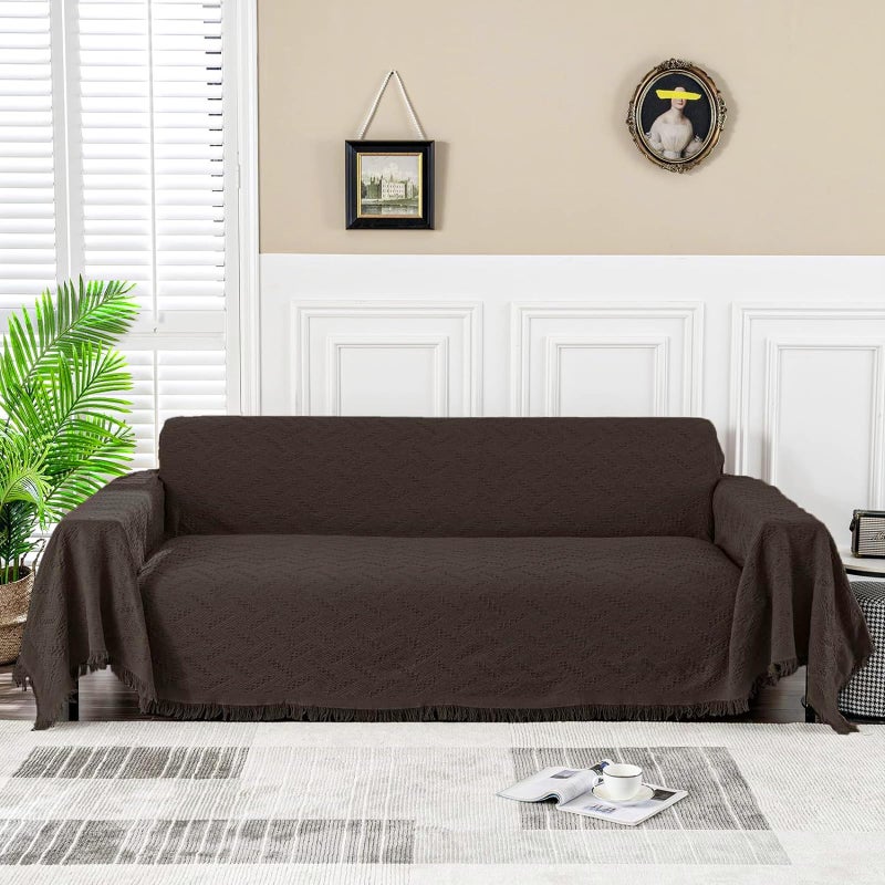 MEETSKY Sofa Covers Couch Covers for 3 Cushion Couch Sofa L Shape Sectional Couch Covers for Dogs Washable Luxury Bed Blanket Couch Protector for Pets KidsXLarge 71 x 118 Chocolate