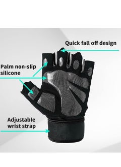INFOSUN Weight Lifting Gloves, Workout Gloves for men and Women, Cycling Gloves with non-slip Silicone & Wrist Support Adjustable Velcro Strap, Suitable for Fitness Training Weightlifting  - Image 3