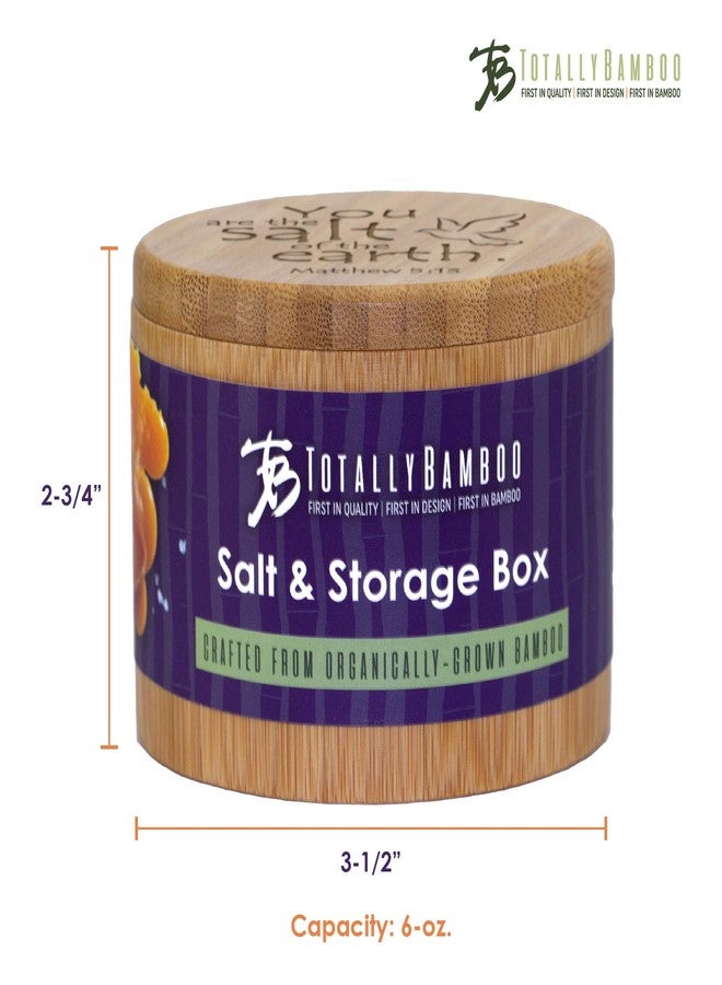 توتالي بامبو علبة تخزين ملح من الخيزران من توتالي بامبو، مزودة بغطاء مغناطيسي دوار، سعة 6 أونصات، محفور عليها من إنجيل متى 5:13: "أنتم ملح الأرض". - Image 5