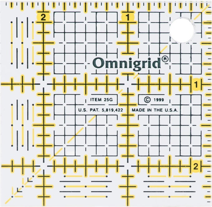 212 GRID RULER CLEAR QUILTING AND SEWING RULER