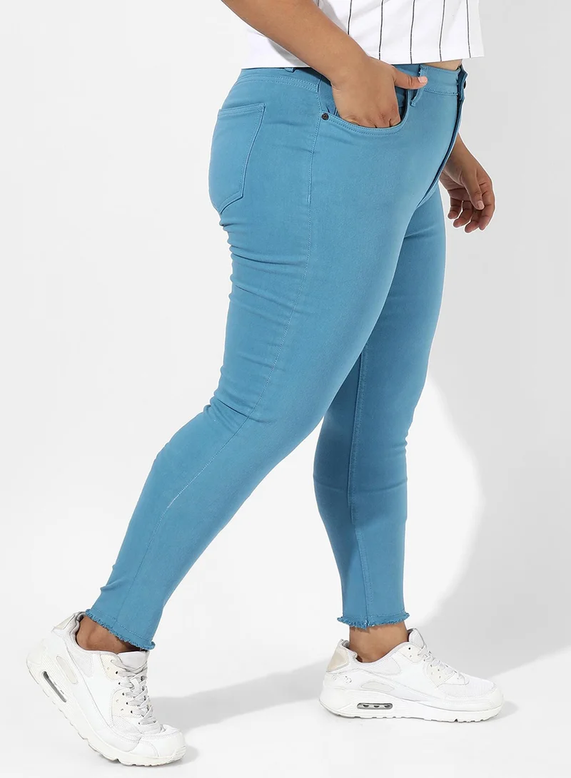 Instafab Plus Women's Blue Colour Pop Denim Jeans