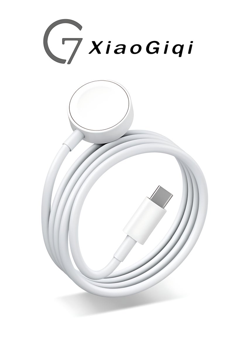 XiaoGiqi Fast Charging USB C Watch Charger Cord Compatible for Apple Watch, Magnetic Watch Charging Cable Compatible for Watch Series 9/8/7/Ultra/Ultra2/SE2/6/5/4/3/2/1/SE1, Type C Cord, 1M - Image 1
