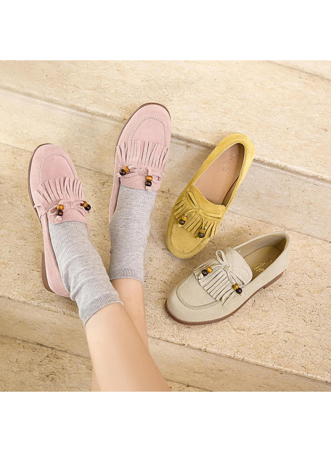 YEARCON New Year's Eve Refresh Fringe Birkenstock Spring 2026 New Slip-on Loafer Dopamine Bead Strand Commuter Women's Shoes - Image 3