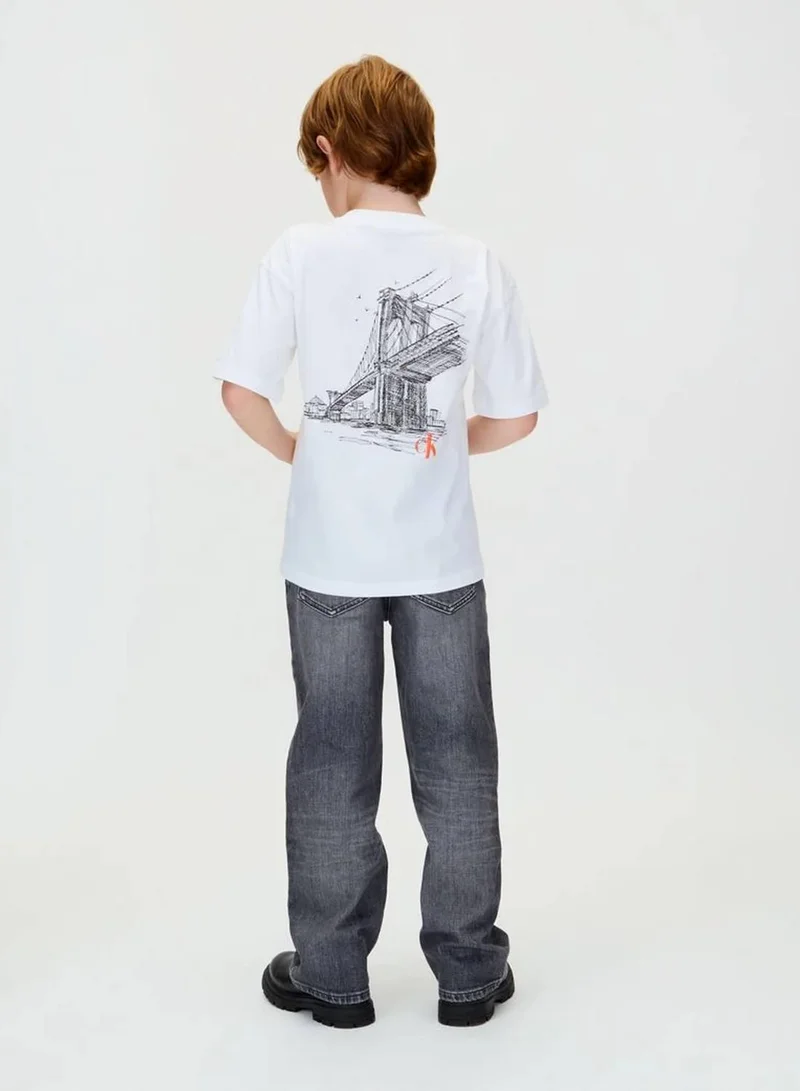 Calvin Klein Jeans Bright White Relaxed Backprint T-Shirt for Men | Best Price UAE