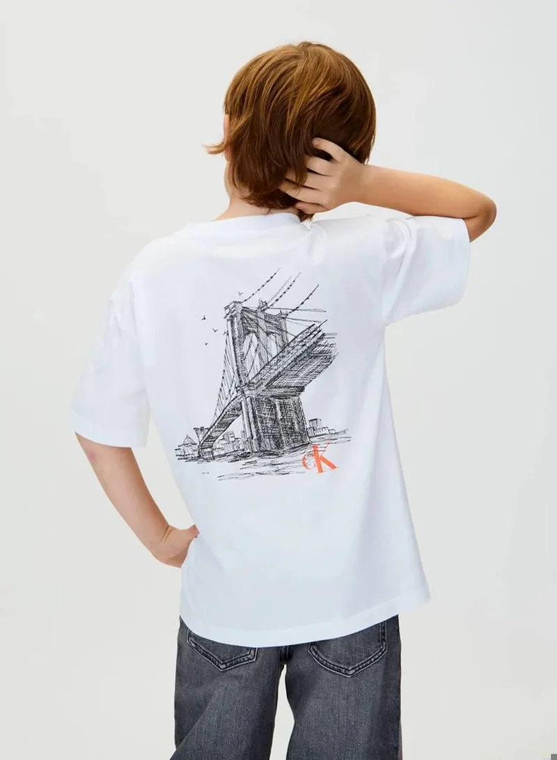 Calvin Klein Jeans Bright White Relaxed Backprint T-Shirt for Men | Best Price UAE