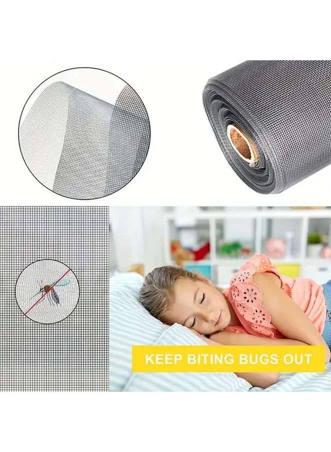 White Magnetic DIY Mosquito Net Window Screen Adjustable 120x120cm Easy Install - Image 3