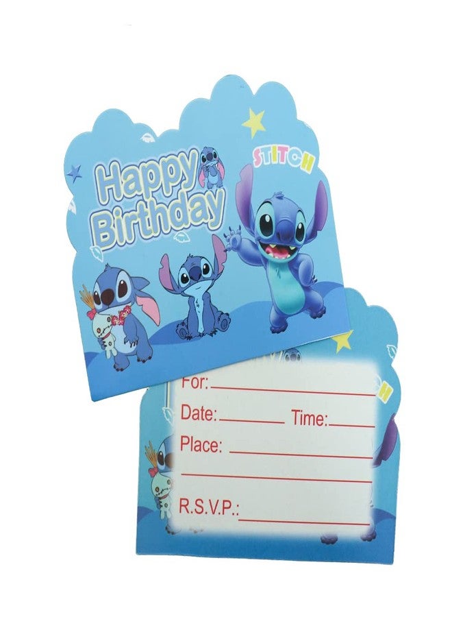 DRENGE 20pcs Stitch Birthday Invitations,Stitch Party Invitations Birthday Party Supplies Decoration (2) - Image 1