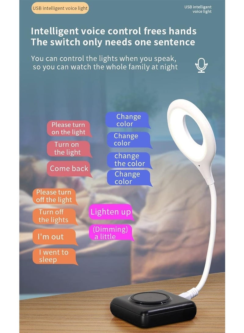 ELTRAZONE Voice Control USB Light for Laptop, Sound Activated 24 LED Night Lights for Bedroom, Lightweight Small LED Reading Light Lamp with Flexible Gooseneck for Power Bank Computer - Image 2