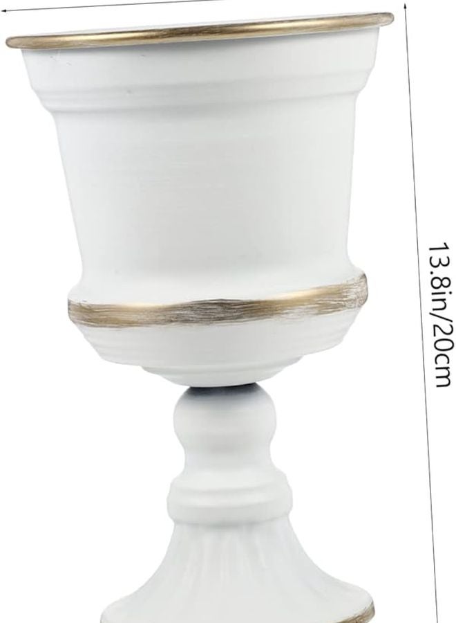 مزهرية معدنية كلاسيكية بأزهار، قطعة مركزية ريفية للطاولة لتزيين المنزل في الداخل والخارج - Image 3