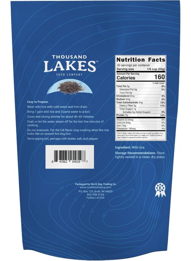 Thousand Lakes أرز بري من بحيرات الألف المزروع في مينيسوتا - 3 أرطال (48 أونصة) - كيس بالجملة | 100% أرز بري | طبيعي بالكامل - Image 2
