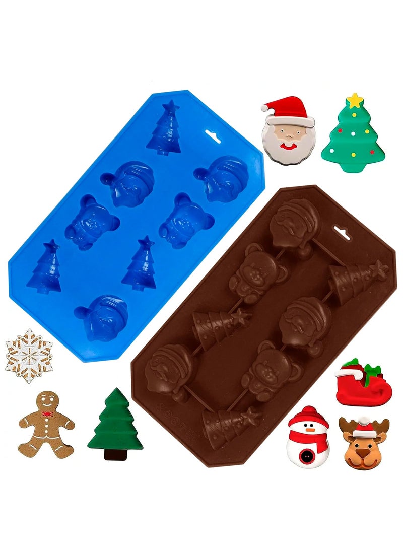 Karp KARP Christmas Multi Shape Mold Silicone 8 Cavity Cake Baking Mold Chocolate Candies Gummy Handmade Soap Ice Cube Biscuit Moulds No-Stick Christmas Baking Trays Pan Multi Use -2Pcs  - Image 4