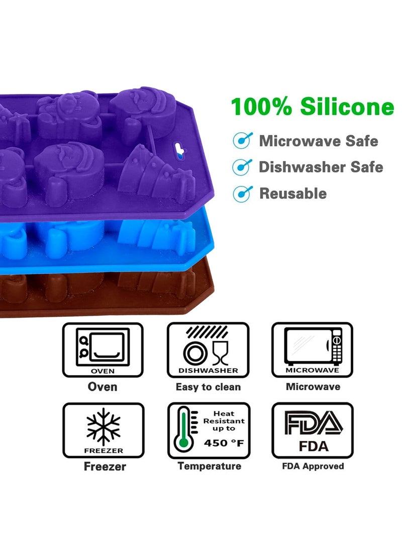 Karp KARP Christmas Multi Shape Mold Silicone 8 Cavity Cake Baking Mold Chocolate Candies Gummy Handmade Soap Ice Cube Biscuit Moulds No-Stick Christmas Baking Trays Pan Multi Use -2Pcs  - Image 3