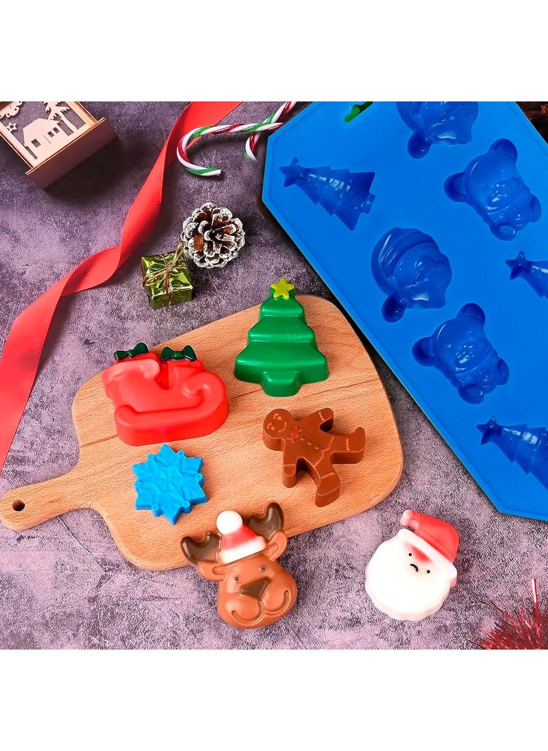 Karp KARP Christmas Multi Shape Mold Silicone 8 Cavity Cake Baking Mold Chocolate Candies Gummy Handmade Soap Ice Cube Biscuit Moulds No-Stick Christmas Baking Trays Pan Multi Use -2Pcs  - Image 5