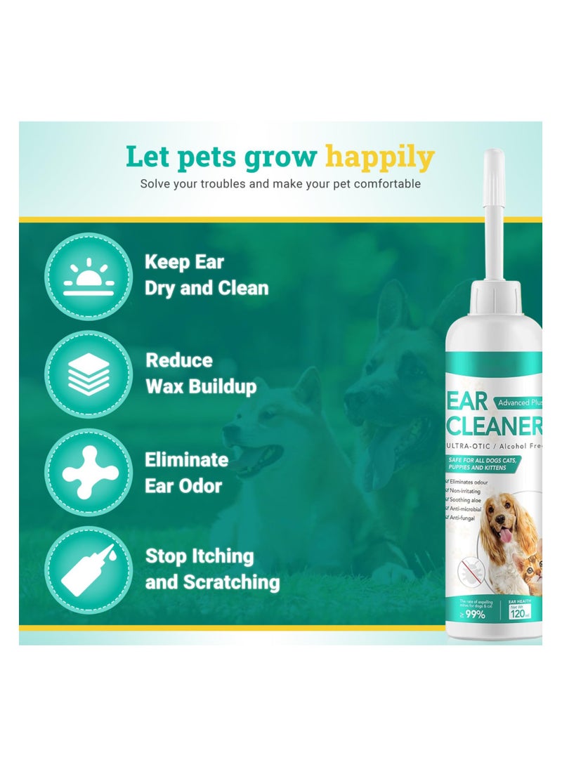 SYOSI Dog and Cat Ear Cleaner, Gentle Ear Cleaning Solution for Odor Control and Ear Care, Suitable for Puppies, Cats, and Dogs, Soothes and Cleans Ears - Image 5