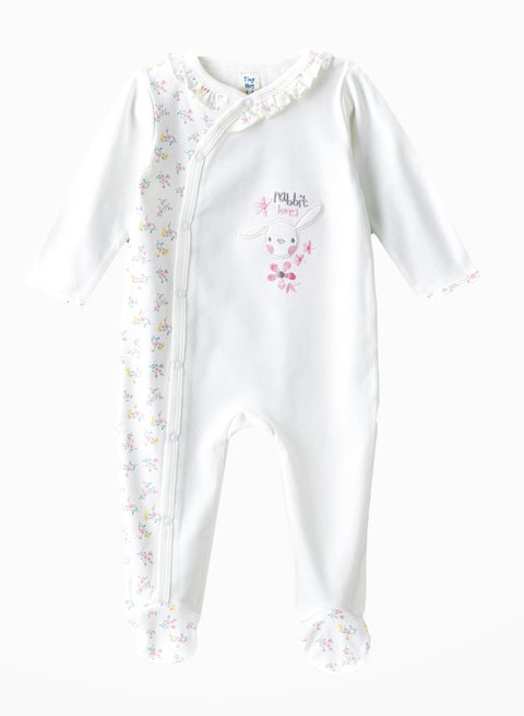 Baby Girls' Cotton Knit Sleepsuit