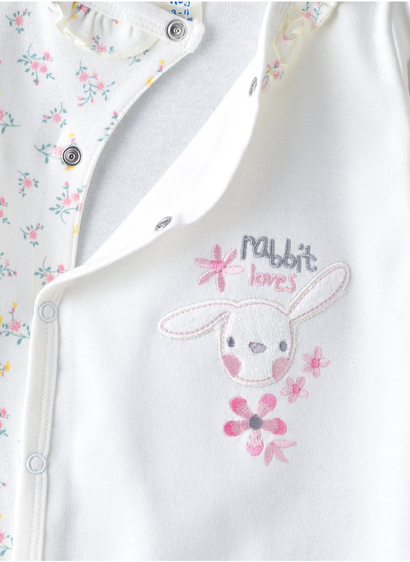 Tiny Hug Baby Girls' Cotton Knit Sleepsuit  - Image 3
