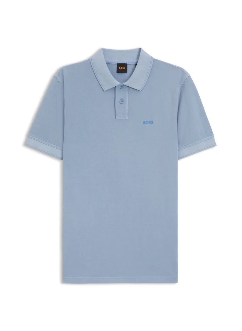 BOSS Cotton-piqué polo shirt with logo print