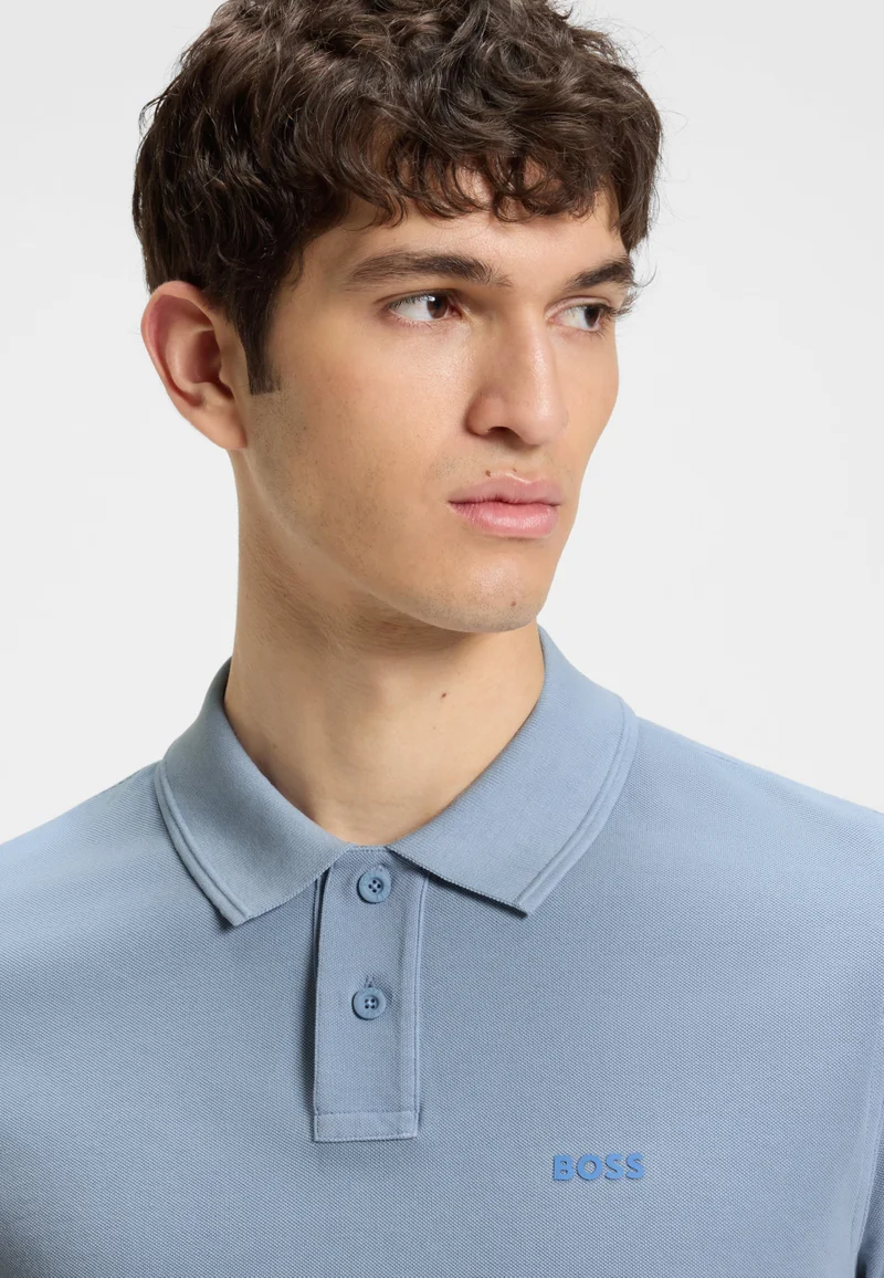 BOSS Cotton-piqué polo shirt with logo print