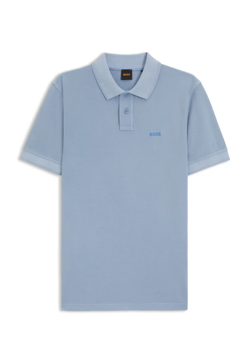 BOSS Cotton-piqué polo shirt with logo print