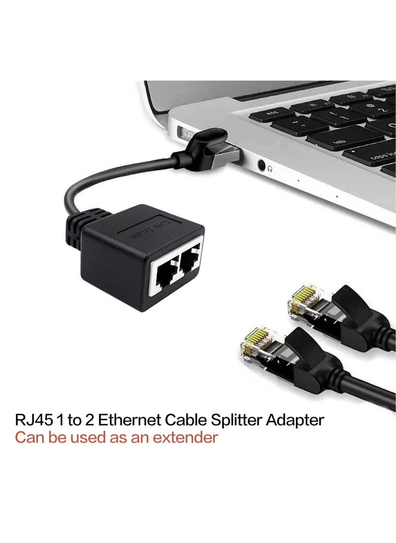 Generic - Ethernet Splitter, RJ45 LAN Ethernet Socket Connector Adapter, Tuliyet 1 Male to 2 Female Network Adapter for Super Cat5 and Cat5e and Cat6 LAN Ethernet Cable Splitter , Black - Image 1