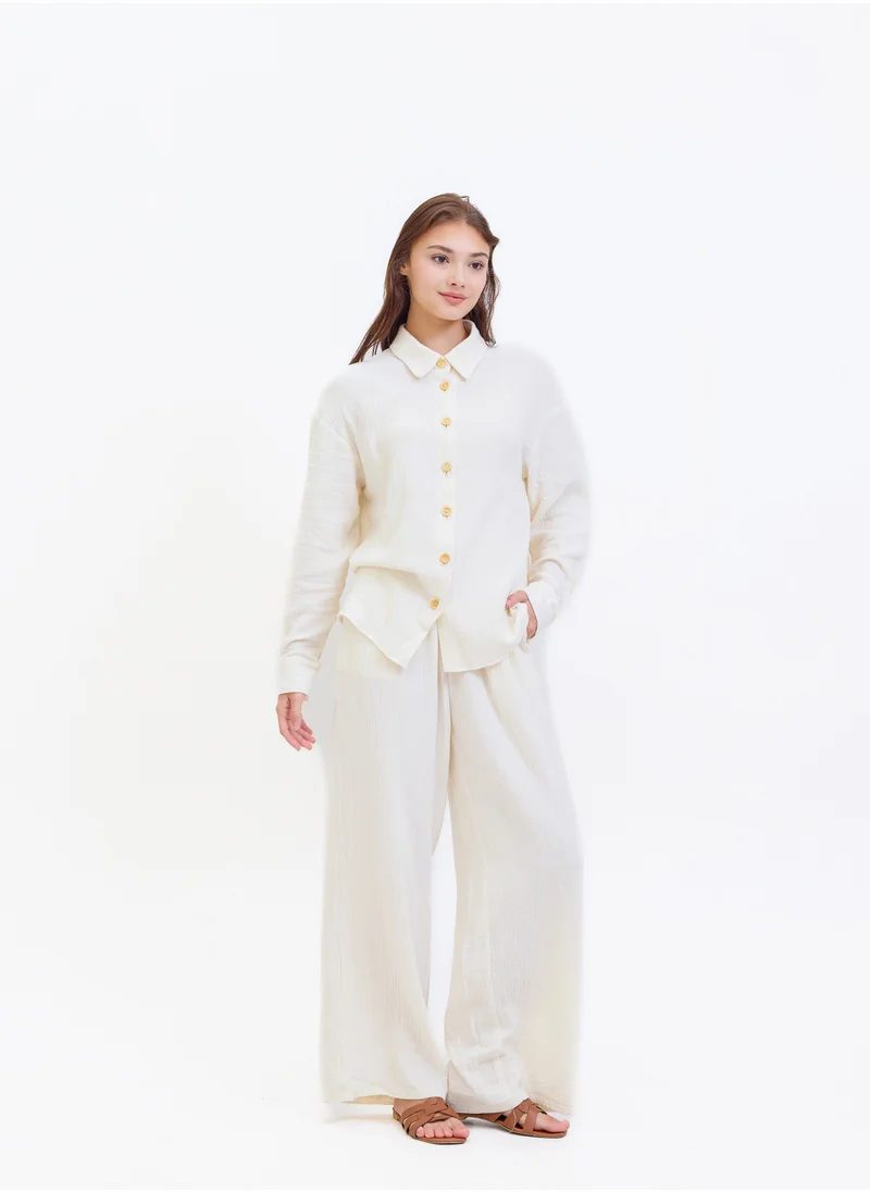 Hassal Button Down Top And Bottom Set