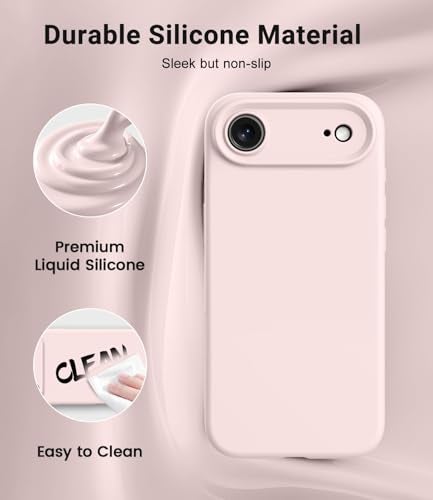 OTOFLY Magnetic for iPhone 17 Air CaseCompatible with MagsafeClassic Liquid Silicone Mobile Phone CaseIntegrated Camera Control ButtonAntiScratch Microfiber Lining Chalk Pink - Image 3