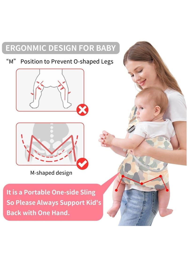 SOLARAE Baby Sling Carrier, Compact Hipseat One-Shoulder Carrier, Portable Baby Carrier Sling Hip for Newborn to Toddler Infants Carrying up to 44 lbs - Image 3